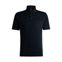 Koszulka Polo męska BOSS Parlay 143 BLU klasyczna regular fit granatowa. Niebieskie koszulki sportowe męskie Boss, m, bez wzorów, bez ramiączek. Za 379.00 zł.