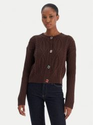 Liu Jo Kardigan MF5423 MS040 Brązowy Regular Fit. Brązowe kardigany damskie Liu Jo, m, bez wzorów, z wełny, bez kołnierzyka. Za 859.99 zł.
