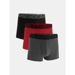 Bokserki męskie Under Armour M Perf Cotton 3-calowe, szaro-szare, 3-pak. Czerwone bokserki męskie Under Armour, bez wzorów. Za 272.99 zł.