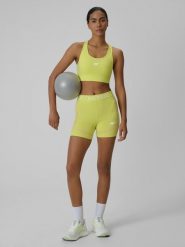 4F Legginsy krótkie treningowe damskie - żółte S. Żółte legginsy damskie 4F, bez wzorów, z materiału. Za 99.99 zł.