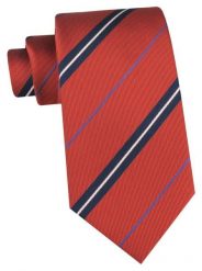 Klasyczny Krawat Klubowy - Alties - Pomarańczowy w Prążek. Brązowe krawaty i muchy Alties, bez wzorów, z tkaniny, eleganckie. Za 49.00 zł.