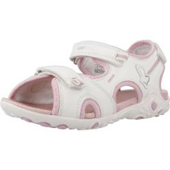 Sandały GEOX J SANDAL WHINBERRY G Biały. Białe sandały damskie Geox, bez wzorów, z syntetyku, bez obcasa, bez zapięcia. Za 141.99 zł.