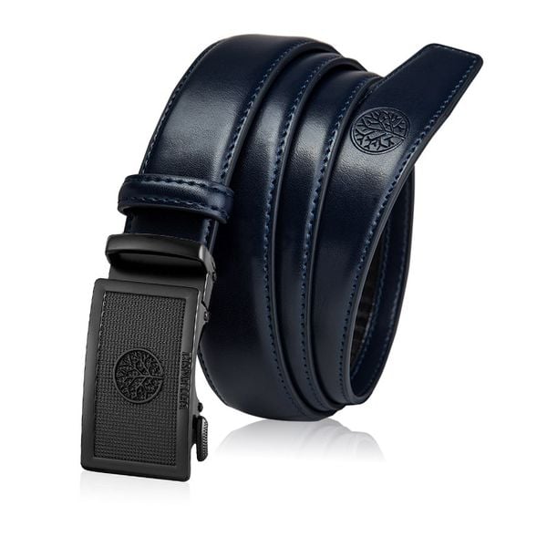 Skórzany pasek męski BETLEWSKI Granatowy 115. Niebieskie paski męskie Betlewski, ze skóry. Za 99.00 zł.