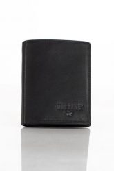 Męski Skórzany Portfel Czarny Premium Mustang Denimo High Wallet. Czarne portfele męskie Mustang, bez wzorów, ze skóry. Za 149.99 zł.