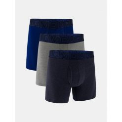 Bokserki męskie Under Armour M Perf Cotton 6in Blue, 3-pak. Niebieskie bokserki męskie Under Armour, bez wzorów, z bawełny. Za 272.99 zł.