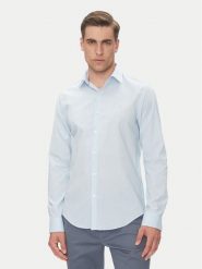 Calvin Klein Koszula LV019EU013 Błękitny Slim Fit. Niebieskie koszule męskie Calvin Klein, m, bez wzorów, z bawełny, bez kołnierzyka, bez ramiączek. Za 359.99 zł.