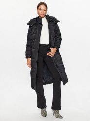 Guess Płaszcz zimowy W3BL41 WFSW2 Czarny Regular Fit. Czarne płaszcze damskie Guess, na zimę, l, z aplikacjami, z syntetyku, bez kołnierzyka, bez kaptura. Za 969.99 zł.