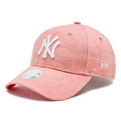 Czapka z daszkiem New Era. Czerwone czapki damskie New Era, bez wzorów, z jersey. Za 129.99 zł.