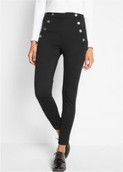 Legginsy Punto di Roma. Czarne legginsy damskie bonprix, bez wzorów. Za 122.99 zł.