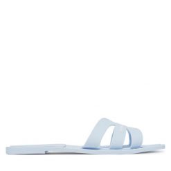 Klapki KARL LAGERFELD. Niebieskie klapki damskie KARL LAGERFELD, bez wzorów, bez obcasa, bez zapięcia. Za 179.99 zł.