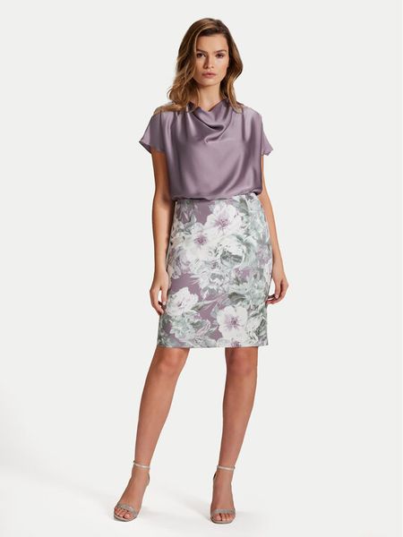 Swing Sukienka koktajlowa 5AH14400 Fioletowy Regular Fit. Fioletowe sukienki damskie Swing, bez wzorów, z syntetyku, wizytowe, bez kołnierzyka, bez ramiączek. Za 359.99 zł.