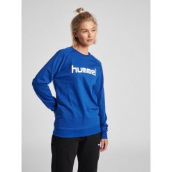 Bluza do piłki ręcznej damska Hummel Go Cotton Logo Sweatshirt Woman. Niebieskie bluzy damskie Hummel, s, bez wzorów, z bawełny, klasyczne, bez ramiączek, bez kaptura. Za 132.40 zł.