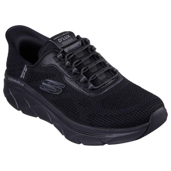 Buty sportowe Sneakersy męskie, Slip-ins: D'Lux Walker 2.0 - Rezinate. Czarne buty sportowe męskie Skechers, bez wzorów, bez zapięcia, trekkingowe. Za 449.99 zł.