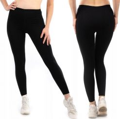 Legginsy damskie długie Polskie Getry Bawełniane Czarne M. Czarne legginsy damskie LAEMI, bez wzorów, z bawełny. Za 29.99 zł.
