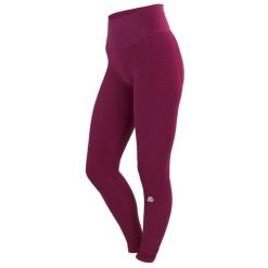 Legginsy damskie bezszwowe. Fioletowe legginsy damskie GUGGEN MOUNTAIN, bez wzorów, z elastanu. W wyprzedaży za 197.76 zł.