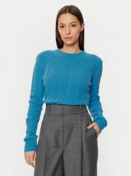 United Colors Of Benetton Sweter 1244D10AX Niebieski Regular Fit. Niebieskie swetry nierozpinane damskie United Colors Of Benetton, xl, bez wzorów, z wełny, bez kołnierzyka, bez ramiączek. W wyprzedaży za 139.99 zł.