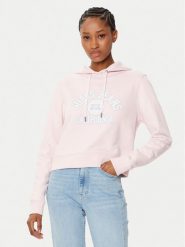 Guess Bluza W5RQ29 K68I4 Beżowy Regular Fit. Brązowe bluzy damskie Guess, xs, z aplikacjami, z bawełny, bez ramiączek, bez kaptura. Za 209.99 zł.