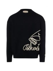 BLKVIS sweter Mężczyźni Bawełna czarny, S. Czarne swetry męskie BLKVIS, m, z aplikacjami, z bawełny, bez kołnierzyka, bez ramiączek. Za 379.95 zł.