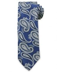 Męski Krawat Chattier - Odcienie Niebieskiego, Wzór Paisley. Niebieskie krawaty i muchy Chattier, bez wzorów, z tkaniny, eleganckie. Za 49.00 zł.