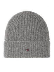 Tommy Hilfiger Czapka Th Flag AM0AM14535 Szary. Szare czapki damskie Tommy Hilfiger, na zimę, bez wzorów, z kaszmiru. Za 369.99 zł.