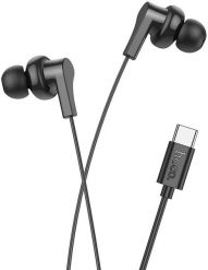 Słuchawki przewodowe douszne USB C Hoco M114 czarne. Czarne słuchawki douszne Hoco. Za 23.14 zł.