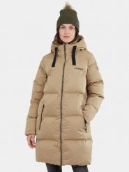 Płaszcz Zimowy Damski Fundango Vanessa. Brązowe płaszcze damskie FUNDANGO, na zimę, m, bez wzorów, z materiału, eleganckie, bez kołnierzyka, bez kaptura. Za 499.00 zł.