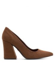 Nine West Czółenka KALILA 13196G Brązowy. Brązowe czółenka damskie Nine West, bez wzorów, z materiału, bez obcasa, bez zapięcia. Za 99.99 zł.