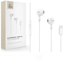 Słuchawki Tech-Protect TECH-PROTECT ULTRABOOST TYPE-C EARPHONE CORE G4 WHITE. Białe słuchawki dokanałowe TECH-PROTECT. Za 30.00 zł.