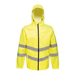 Męska Kurtka Robocza Odlaskowa Packaway. Żółte kurtki męskie Regatta, l, bez wzorów, z materiału, z kapturem. Za 211.99 zł.