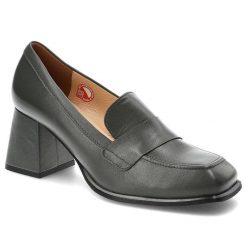 Szare Półbuty Armodo Damskie Eleganckie Buty. Szare półbuty damskie Armodo, bez wzorów, ze skóry, biznesowe, bez obcasa, na obcasie, bez zapięcia. Za 299.00 zł.