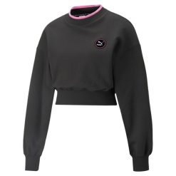 Bluza dresowa damska Puma SWXP CREW. Czarne bluzy damskie Puma, m, bez wzorów, z dresówki, casualowe, bez ramiączek, bez kaptura. Za 259.00 zł.
