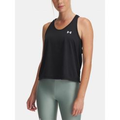 Top treningowy damski Under Armour Tech Swing Tank. Czarne topy damskie Under Armour, xl, bez wzorów, sportowe, bez kołnierzyka, bez ramiączek. Za 179.50 zł.