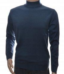 Sweter męski z półgolfem ze stójką półgolf z wełny wełniany M indygo 1701. Swetry męskie Selantino, m, bez wzorów, z wełny, bez kołnierzyka, bez ramiączek. Za 151.28 zł.