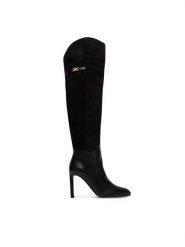 Elisabetta Franchi Kozaki SA-25L-66E2-V950 Czarny. Czarne kozaki damskie Elisabetta Franchi, bez wzorów, ze skóry, bez obcasa, na szpilce, bez zapięcia. Za 4,059.00 zł.