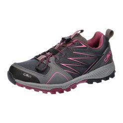 Buty trailowe damskie CMP ATIK WP przewiewne wodoodporne podeszwa Full On Grip. Czerwone obuwie trekkingowe damskie CMP, bez zapięcia. Za 449.99 zł.
