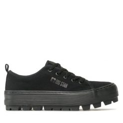 Tenisówki Big Star Shoes. Czarne trampki i tenisówki damskie BIG STAR SHOES, bez wzorów, bez zapięcia. Za 119.99 zł.