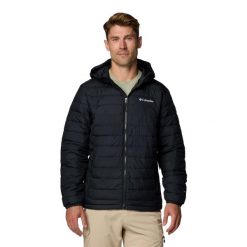 Kurtka męska Columbia Powder Lite II Hooded Jacket z kapturem. Czarne kurtki męskie Columbia, m, bez wzorów, sportowe, z kapturem. Za 503.99 zł.
