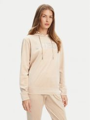 Guess Bluza V4RQ25 K0232 Beżowy Regular Fit. Brązowe bluzy damskie Guess, xs, z aplikacjami, z syntetyku, bez ramiączek, bez kaptura. Za 259.99 zł.