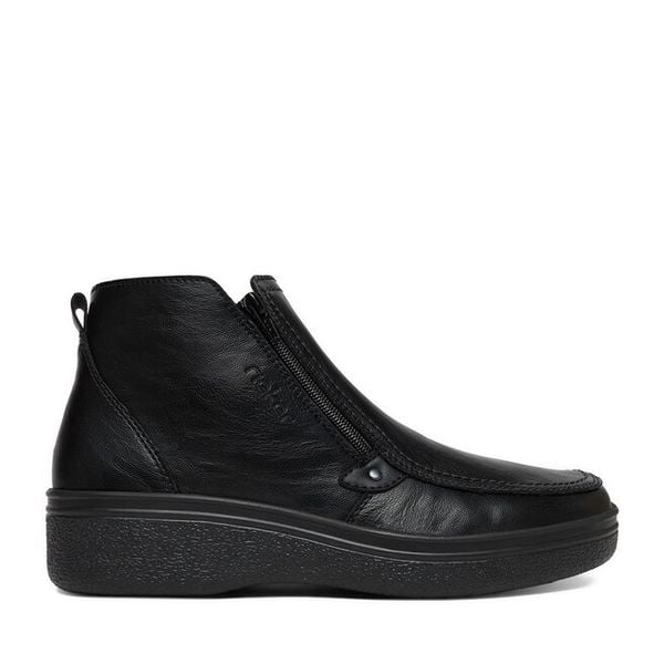 Botki Rieker. Czarne botki męskie Rieker, bez wzorów, bez obcasa, bez zapięcia. Za 439.99 zł.