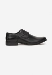 Czarne Półbuty Semede. Czarne buty wizytowe męskie Born2be, z aplikacjami, ze skóry, bez obcasa, bez zapięcia. Za 109.99 zł.