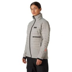 Kurtka narciarska damska Helly Hansen Lifaloft Down. Szare kurtki sportowe damskie Helly Hansen, na zimę, bez wzorów, z puchu, bez ramiączek, bez kaptura, narciarskie. Za 1,166.95 zł.