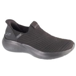 Buty sportowe Sneakersy damskie, Slip-Ins Bobs Infinity - Daily. Czarne obuwie sportowe damskie Skechers, bez wzorów, z materiału, bez zapięcia, trekkingowe. Za 289.99 zł.