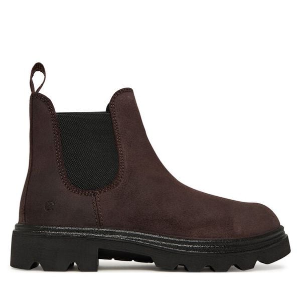 Sztyblety ECCO. Brązowe botki damskie ecco, bez wzorów, bez obcasa, na płaskiej podeszwie, bez zapięcia. Za 649.99 zł.