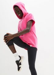 Bluza z kapturem oversize. Szare bluzy damskie bonprix, bez wzorów, bez ramiączek, z kapturem. Za 79.99 zł.