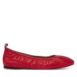 Baleriny Tamaris. Czerwone balerinki damskie Tamaris, bez wzorów, bez obcasa, bez zapięcia. Za 349.99 zł.