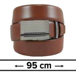 Pasek Brązowy do Spodni 95 cm, Automatyczna Klamra, Skórzany, Elegancki -VICTORIO. Brązowe paski męskie Victorio, ze skóry, eleganckie. Za 99.00 zł.