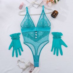 Body koronkowe z delikatnym wzorem Seonaid. Czarne body Intica, bez wzorów, z koronki. Za 139.00 zł.