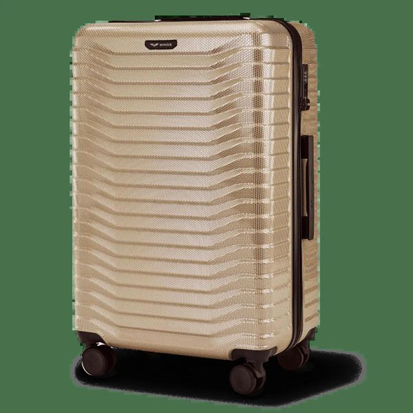 Walizka DUŻA WINGS PC SEA EAGLE 2.0 28" CHAMPAGNE. Brązowe walizki damskie Wings, bez wzorów, z materiału, duże. Za 289.90 zł.