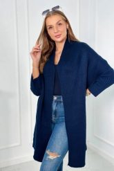 Sweter z rękawami typu nietoperz granatowy. Niebieskie swetry nierozpinane damskie KESI, l, bez wzorów, z wełny, bez kołnierzyka, plus size, bez ramiączek. Za 178.78 zł.