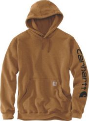 Carhartt Bluza Carhartt Midweight Signature Sleeve Brown. Brązowe bluzy męskie Carhartt, m, bez wzorów, bez ramiączek, bez kaptura. Za 265.11 zł.